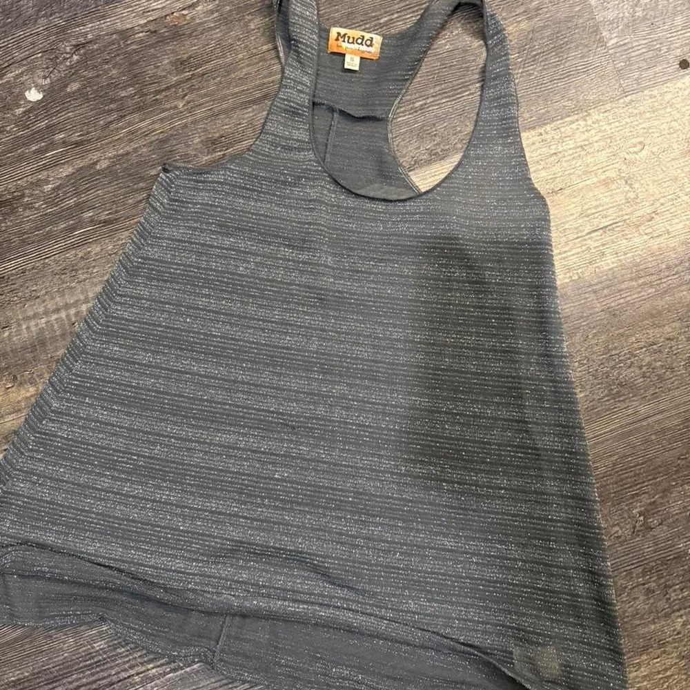 Y2K Mudd Black Shimmer Racerback Tank Top